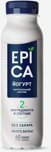 Йогурт питьевой Epica натуральный 2.9%, 260 г