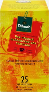 Чай черный Dilmah цейлонский в пакетиках 25 х 2 г