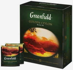 Чай черный Greenfield Golden Ceylon 100 пакетиков, 200 г