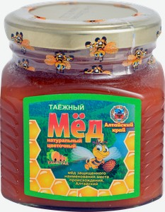 Мед Ульеград таежный натуральный цветочный, 350 г