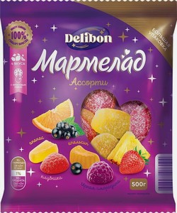 Мармелад Delibon Ассорти желейный 500г