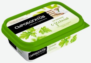 Сыр творожный Сыробогатов с зеленью 35%, 350 г