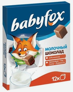Шоколад Babyfox молочный, 90 г