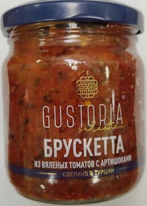 Брускетта Gustoria из вяленых томатов с артишоками 210 мл 