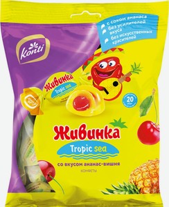 Конфеты Konti Живинка Tropic Sea Ананас-Вишня 250 г (18 шт)