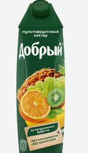Нектар Добрый мультифруктовый, 1 л, тетрапак, Беларусь