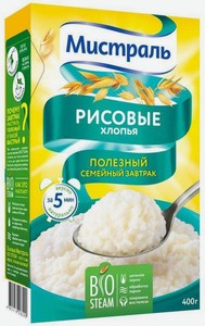 Хлопья рисовые Мистраль нежные, 400 г