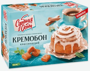 Булочка Сдобная Особа кремобон классический, 380 г, картонная коробка