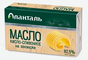 Масло кисло-сливочное Аланталь традиционное 82.5%, 180 г
