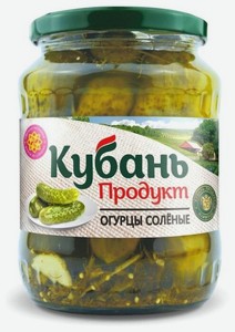 Огурцы соленые Кубань продукт, 680 г, cтеклянная банка