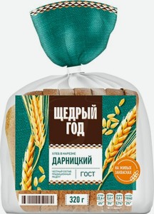 Хлеб щедрый ГОД Дарницкий в упаковке нарезанный 350 г