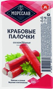 Крабовые палочки охлажденные Мореслав имитация, 200 г