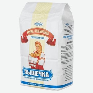 Мука Пышечка пшеничная хлебопекарная, высший сорт, 1 кг