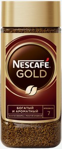Кофе растворимый Nescafe Gold с добавлением молотого, 95 г, стеклянная банка