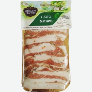 Сало Заповедные продукты Белорусское Natural в нарезке, 100 г, вакуумная упаковка