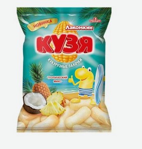 Палочки кукурузные Кузя Лакомкин со вкусом тропический микс 100 г