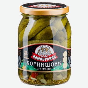 Корнишоны Скатерть-самобранка Хрустящие, 370 мл
