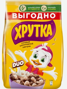 Готовый шоколадный завтрак Хрутка Duo обогащенный кальцием, 650 г