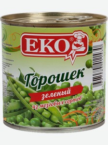 Горошек консервированный Еко зеленый, 400 г