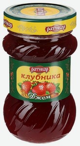 Джем Ратибор из клубники, 360 г, стеклянная банка