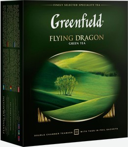 Чай зеленый Greenfield Flying Dragon в пакетиках, 100 шт, 200 г