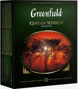 Чай черный Greenfield Kenyan Sunrise в пакетиках, 100 пак. в упаковке