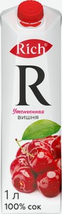 Нектар Rich Вишня осветленный, 1 л, 12 шт