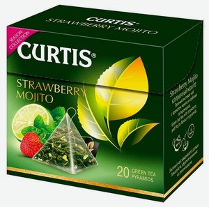 Чай зеленый Curtis Strawberry Mojito в пирамидках, 34 г
