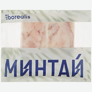 Минтай замороженный Borealis филе блочное без кожи, 300 г