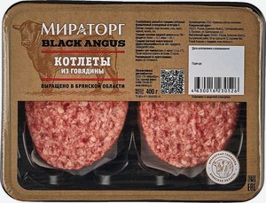 Котлеты Мираторг Black Angus из говядины, 400 г