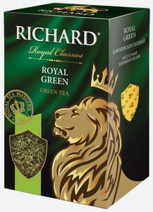 Чай зеленый Richard Royal green листовой, 90 г, картонная коробка