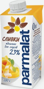 Сливки Parmalat ультрапастеризованные для соуса 23%, 200 г, тетрапак