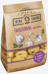Тараллини Nina Farina с чесноком, 180 г