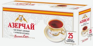 Чай черный Азерчай с ароматом бергамота, 25 пак. х 2 г