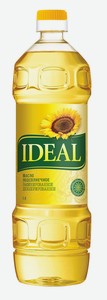 Масло подсолнечное Ideal рафинированное дезодорированное, 1 л