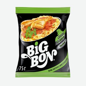 Лапша быстрого приготовления Big Bon Курица с соусом сальса 75 г