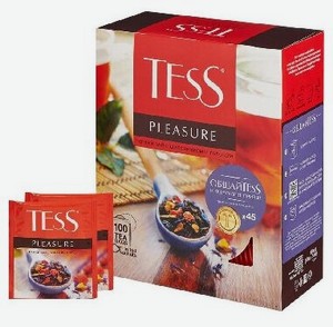 Чай черный Tess Pleasure с шиповником и яблоком 100 пак