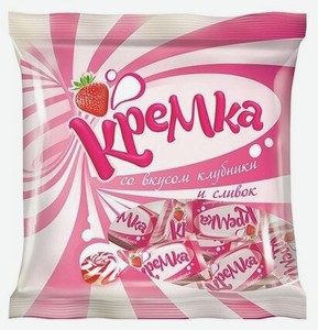 Карамель Кремка со вкусом клубники и сливок, 500 г