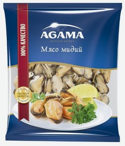 Мидии варено-мороженые Agama, 300 г