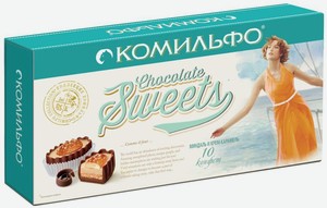 Набор конфет Комильфо шоколадные Миндаль и крем-карамель, 116 г
