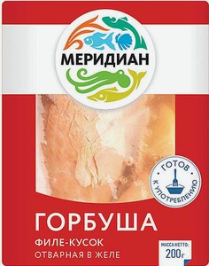 Горбуша отварная Меридиан филе-кусок в желе, 200 г