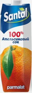 Сок Santal Апельсин с мякотью, 1 л, тетрапак