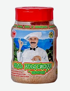 Соль Адыгейская Бжедугская поваренная пищевая, 450г, пластиковая банка