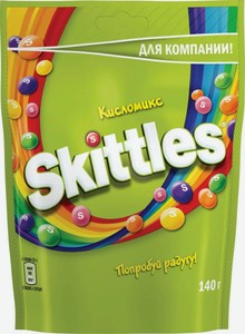 Драже Skittles Кисломикс в разноцветной глазури, 140 г