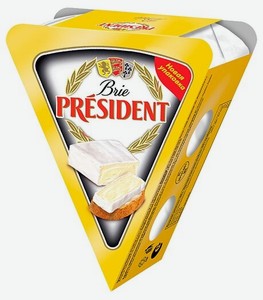Сыр мягкий President Бри с белой плесенью 60% 125 г, треугольники