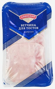 Ветчина Клинский для тостов вареная из свинины нарезка, 120 г