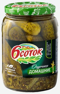 Огурцы маринованные 6 соток Домашние, 680 г