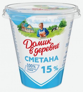 Сметана Домик в деревне 15%, 300 г