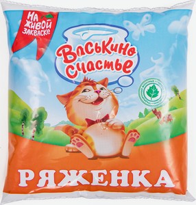 Ряженка Васькино Счастье 2.5%, 450 мл, пакет