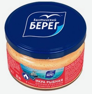 Икра рыбная Балтийский берег в соусе с ароматом копчения, 180 г